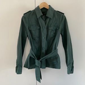 Military Style Army Green Heavy Cotton Jacket with great details: Women’s Small